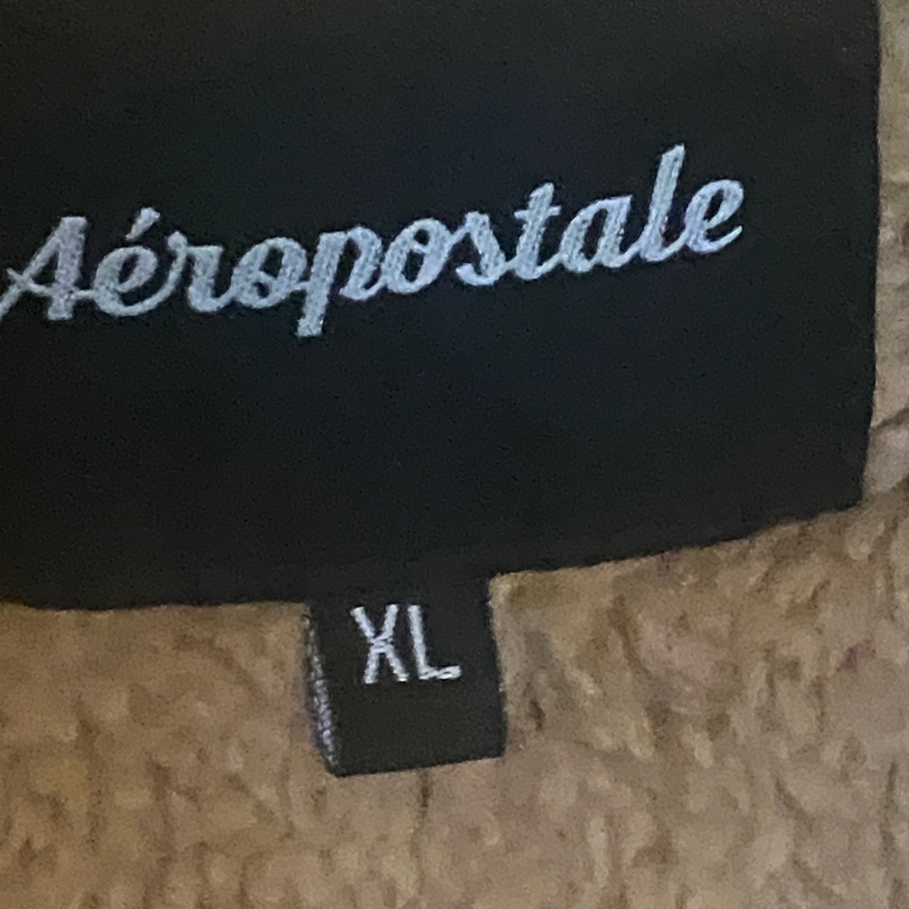 Aeropostale southwestern fleece lined full zip hoodie sweatshirt Burgundy tan - Picture 5 of 8